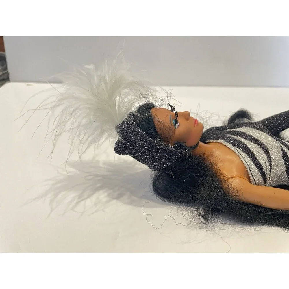 Vintage 1976 Mego Cher Doll in Electric Feathers Dress 12” Cher doll Rare